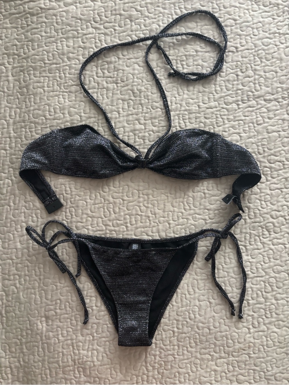 Lisa Marie Fernandez Shimmery Metallic Black Bikini Set
